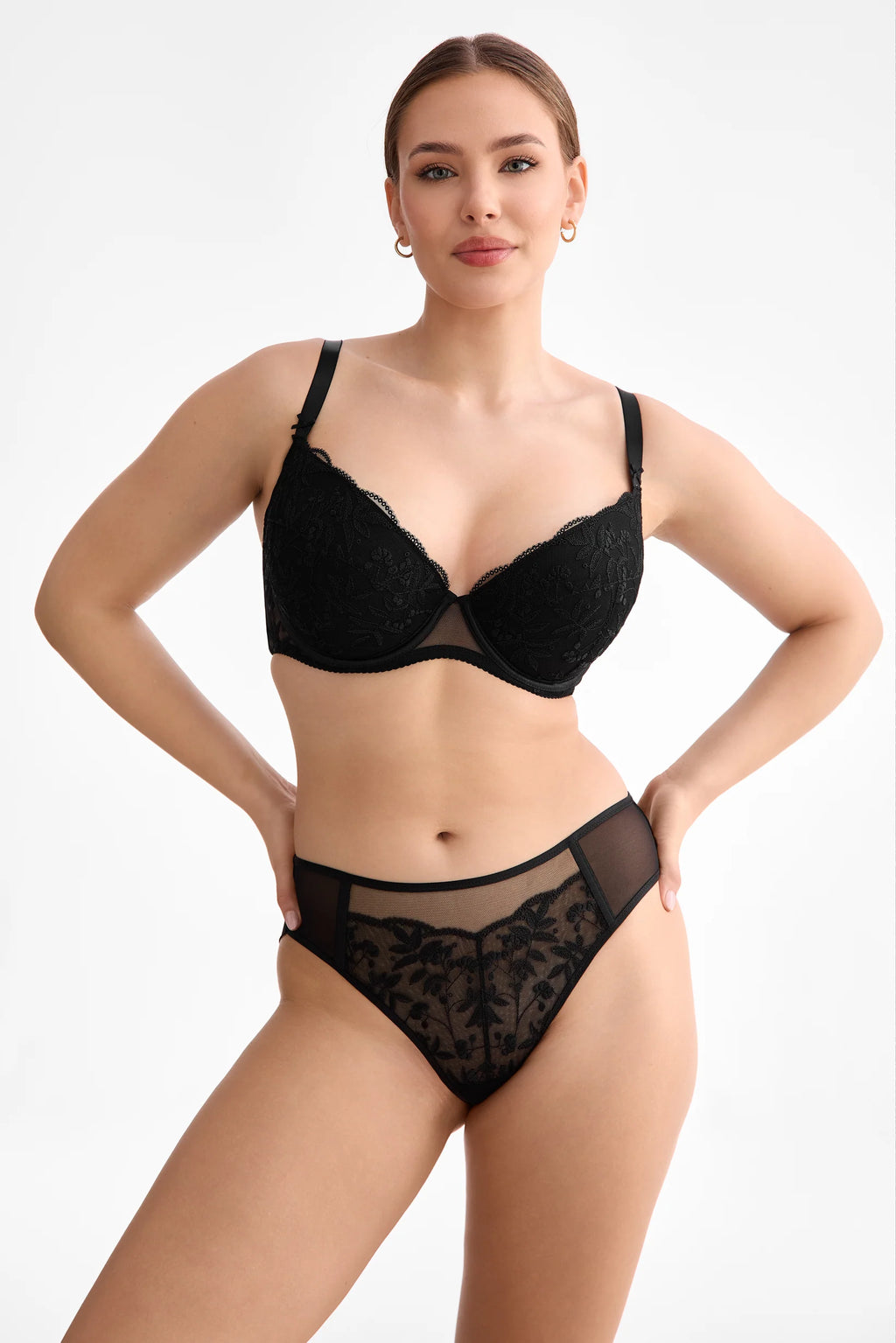Biustonosz Fiora czarny push up